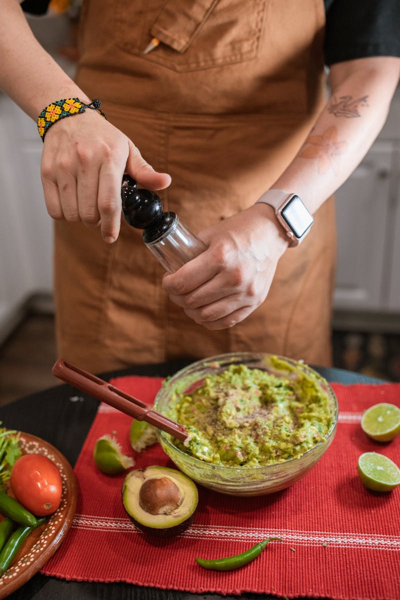 Making salsa with fresh produce